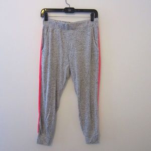 Planet Blue Washed and Worn Grey Joggers w Hot Pink Stripe Down Side/Small